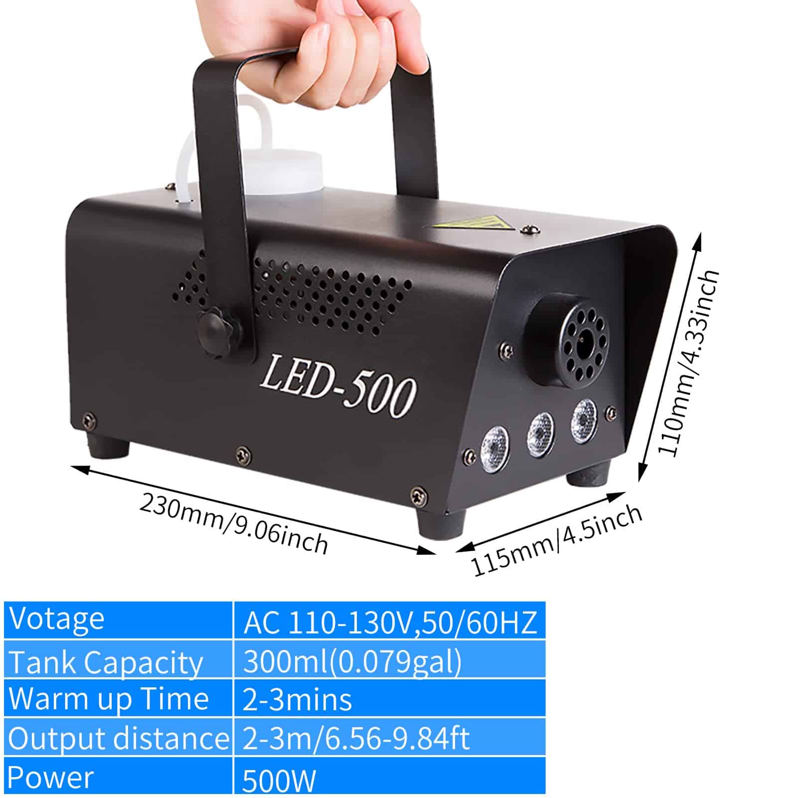 Máquina de Humo de 500W con Luces LED Control Remoto - Imagen 6