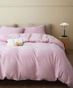 Funda de Edredón BFS HOME de Algodón/Lino -Rosa Claro