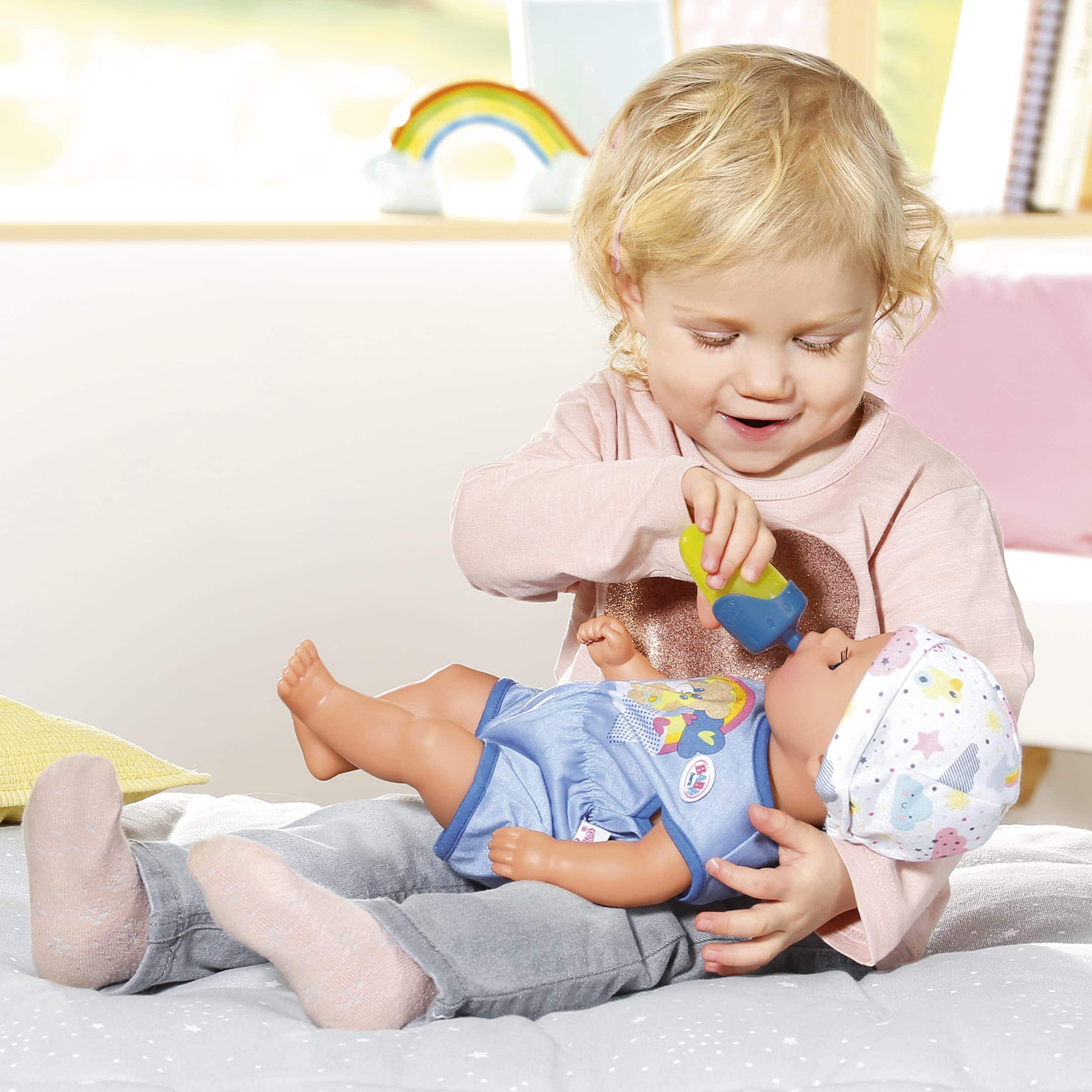 Muñeco Bebé Nacido Interactivo de 14" - Niño con Ojos - Imagen 5