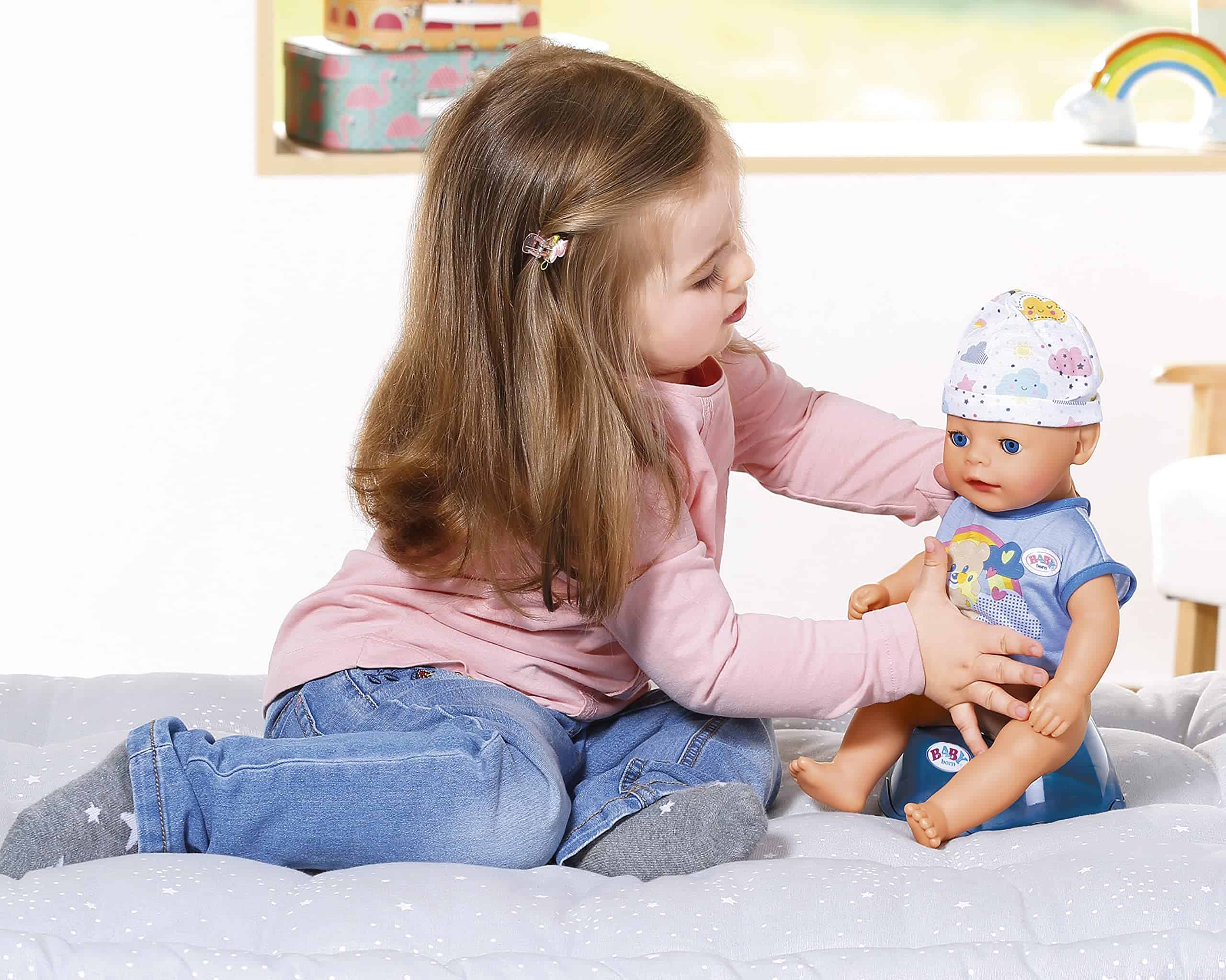Muñeco Bebé Nacido Interactivo de 14" - Niño con Ojos - Imagen 7