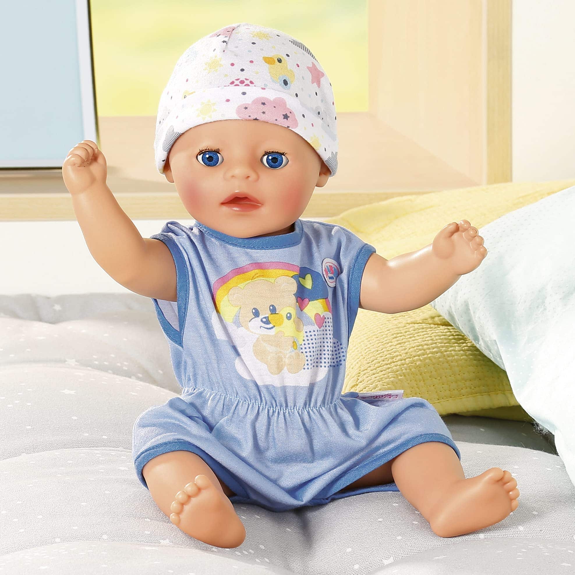 Muñeco Bebé Nacido Interactivo de 14" - Niño con Ojos - Imagen 4