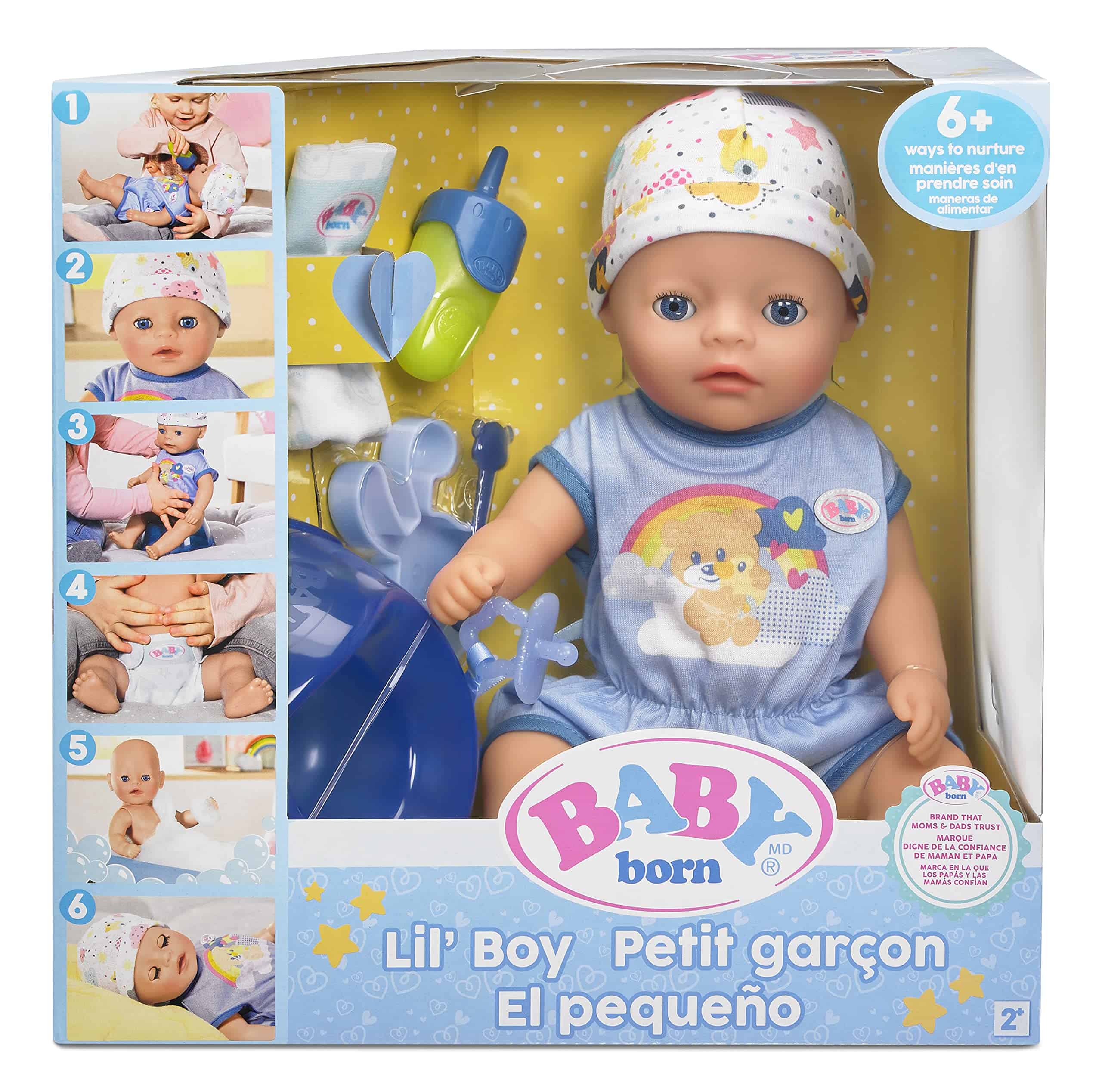 Muñeco Bebé Nacido Interactivo de 14" - Niño con Ojos - Imagen 3