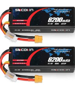 Batería Lipo 3S Socokin 11.1V 6200mAh 80C con Estuche