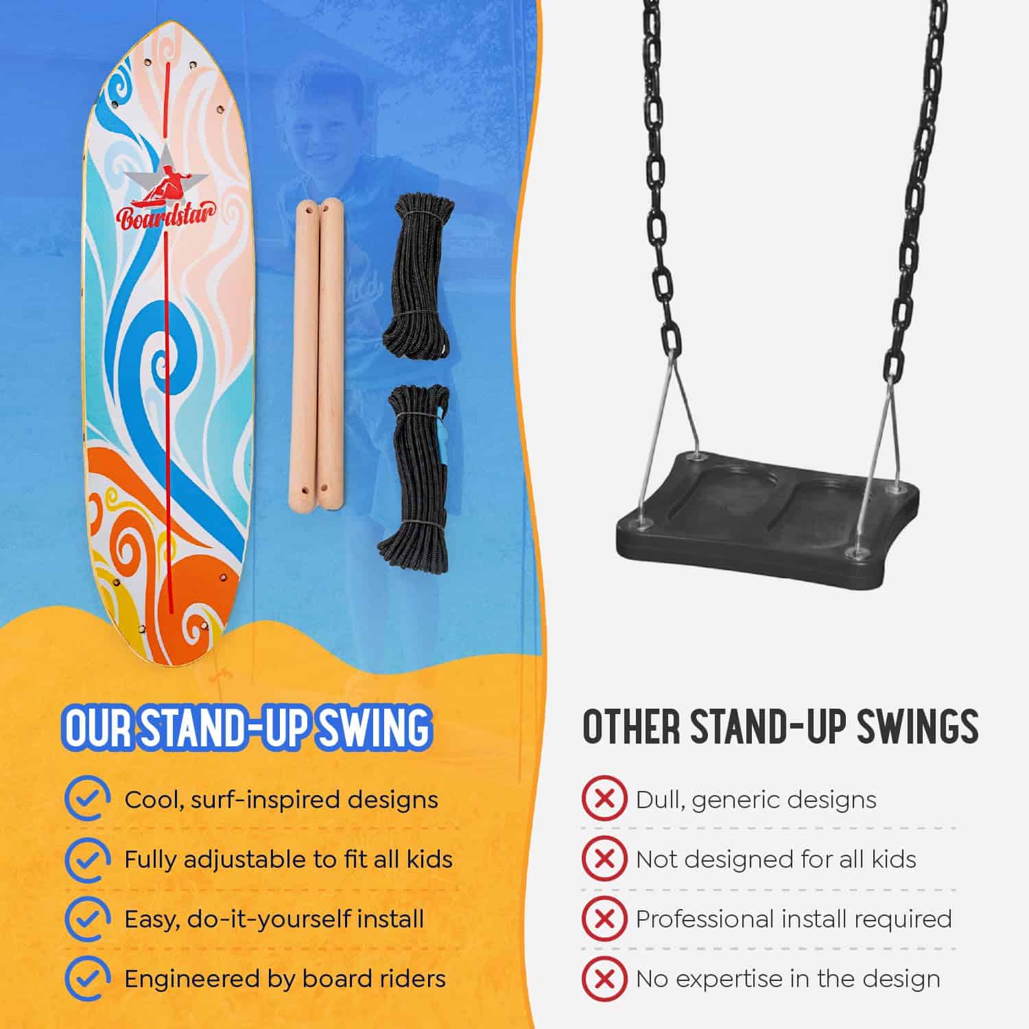 Columpio de pie para exteriores para niños - Columpio en - Imagen 5