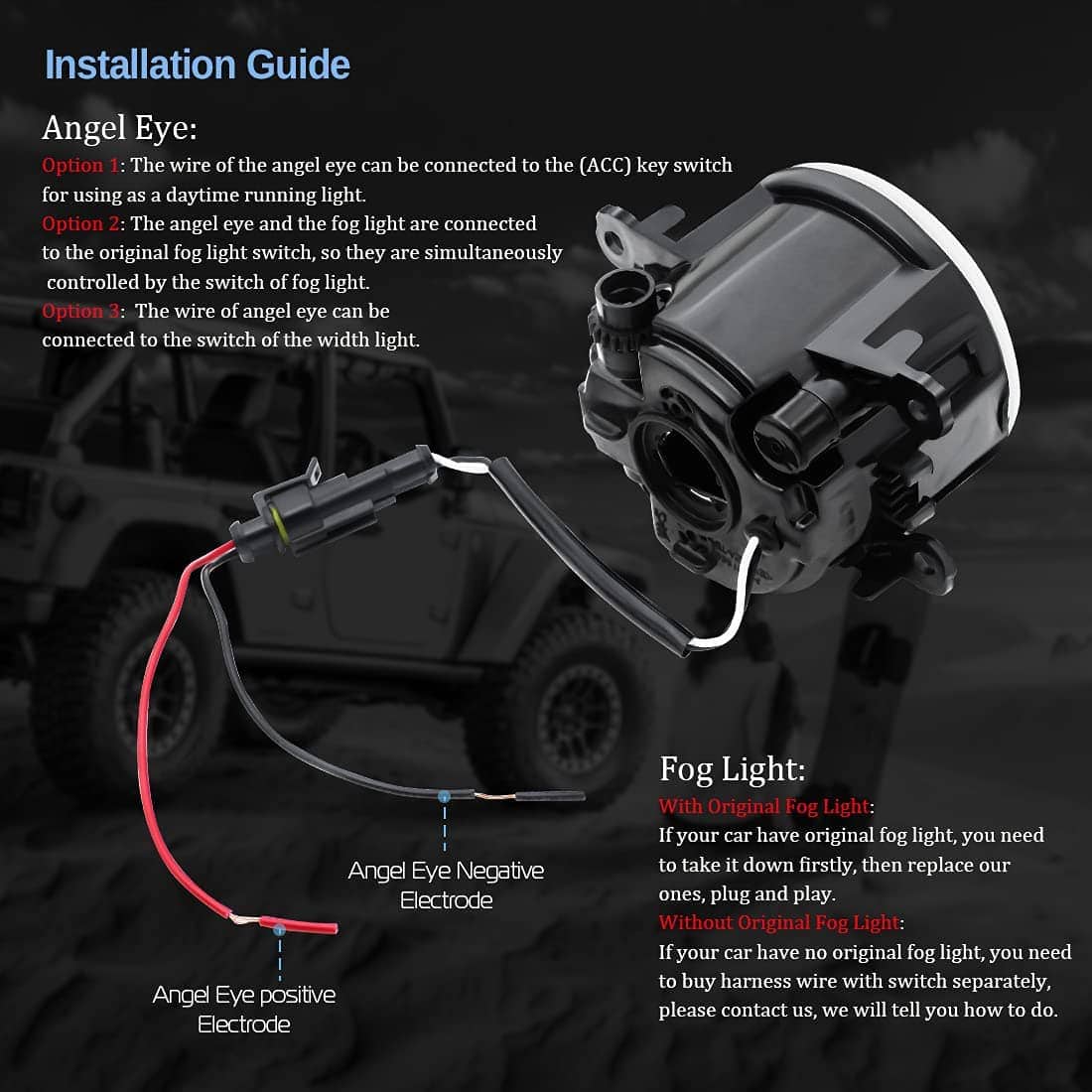 Faros de Niebla con Anillo de Halo 2 en 1 para Honda 12-14 - Imagen 8