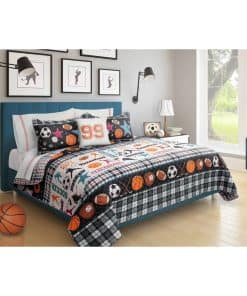 Colchas para Cama Doble Queen All Star Negras Colchas