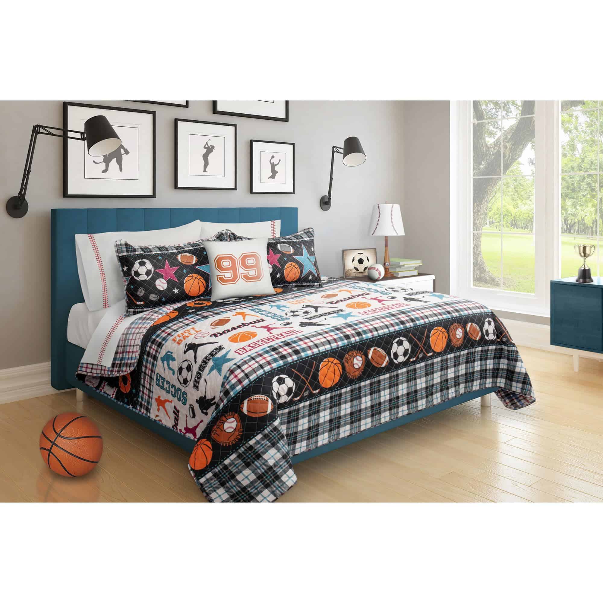 Colchas para Cama Doble Queen All Star Negras Colchas