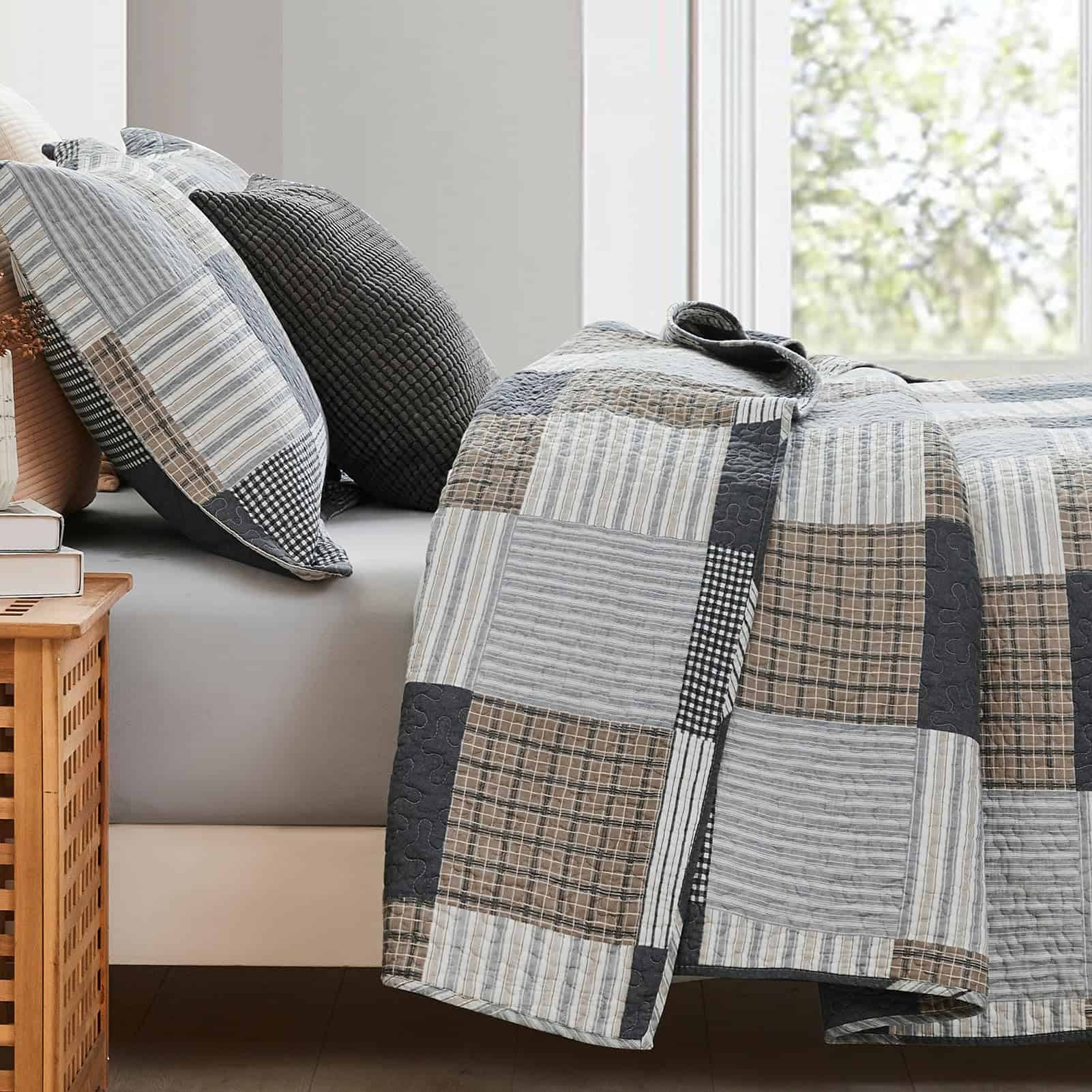 Colchas a Cuadros tamaño Queen - 100% Algodón Colcha de - Imagen 3