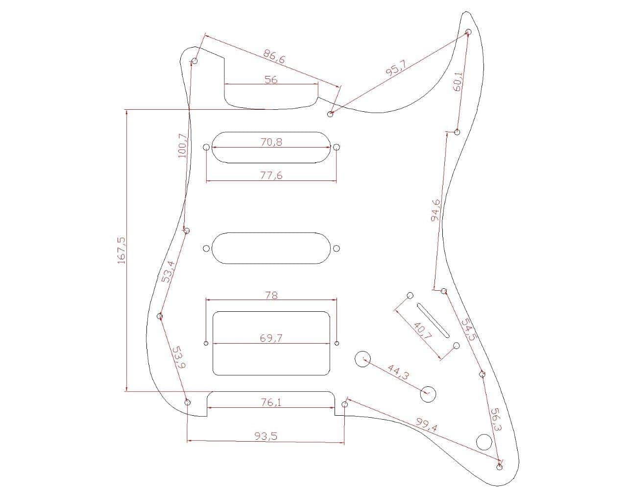 KAISH 11 Hole Metal Aluminum Anodized Modern Style ST/Strat - Imagen 3