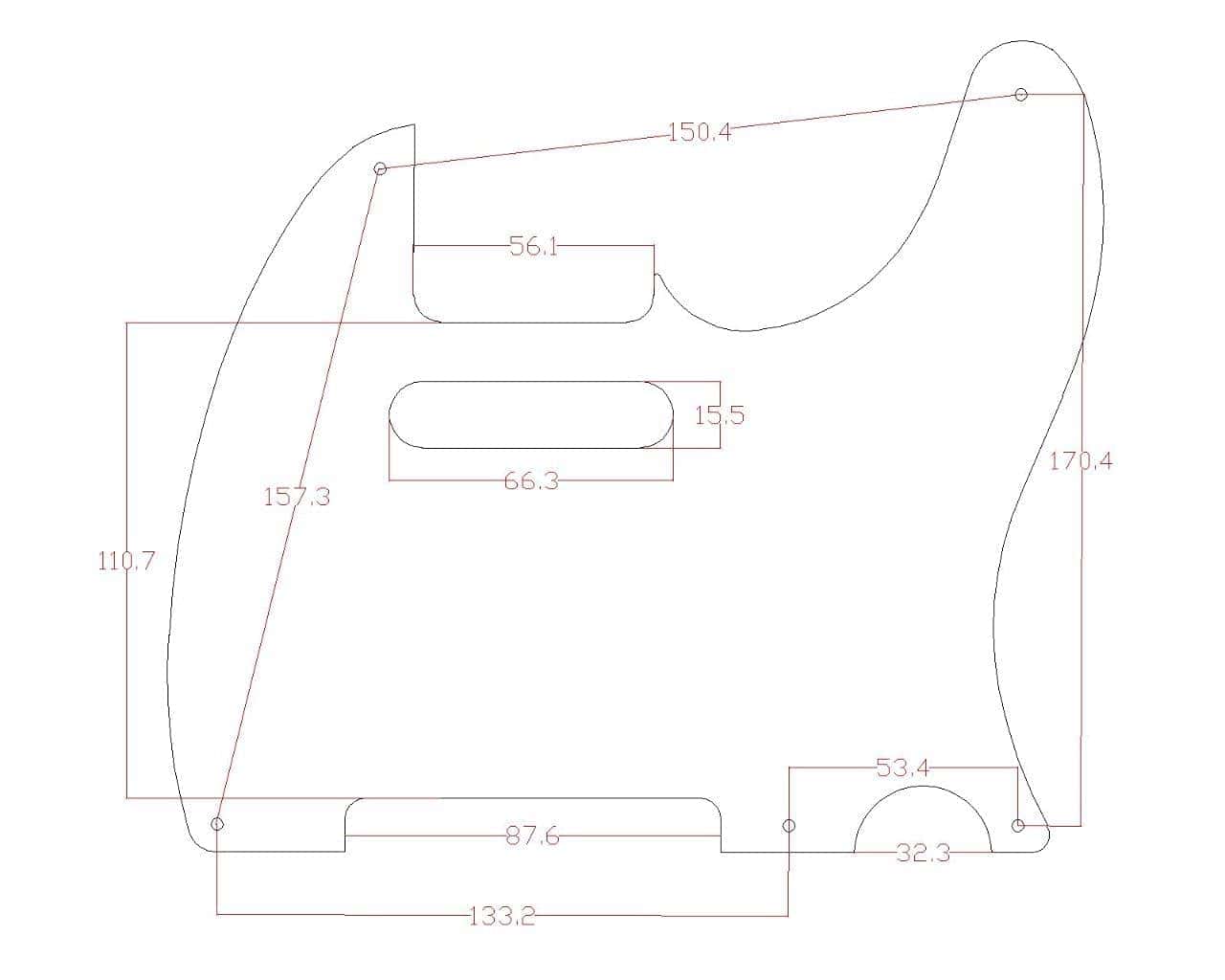 KAISH Metal Aluminum Anodized American Vintage 5 Hole Tele - Imagen 3