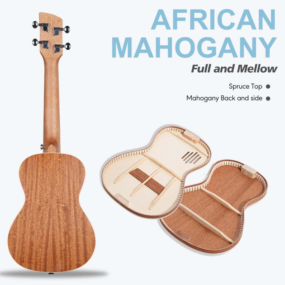 Kit de Ukulele de 23" Concierto PICKAPICK para - Imagen 4