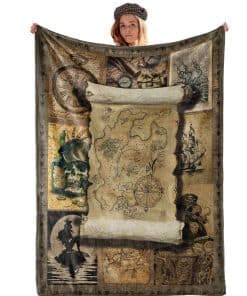 Manta UOER Retro Mapa del Tesoro Pirata para Adultos y