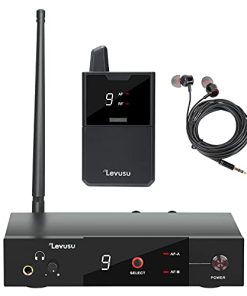 Sistema inalámbrico de monitor UHF Levusu con auriculares,