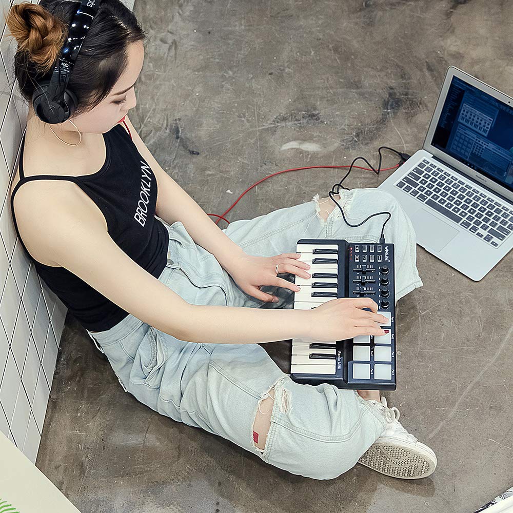 Btuty Teclado MIDI de 25 teclas Panda mini Controlador de - Imagen 8