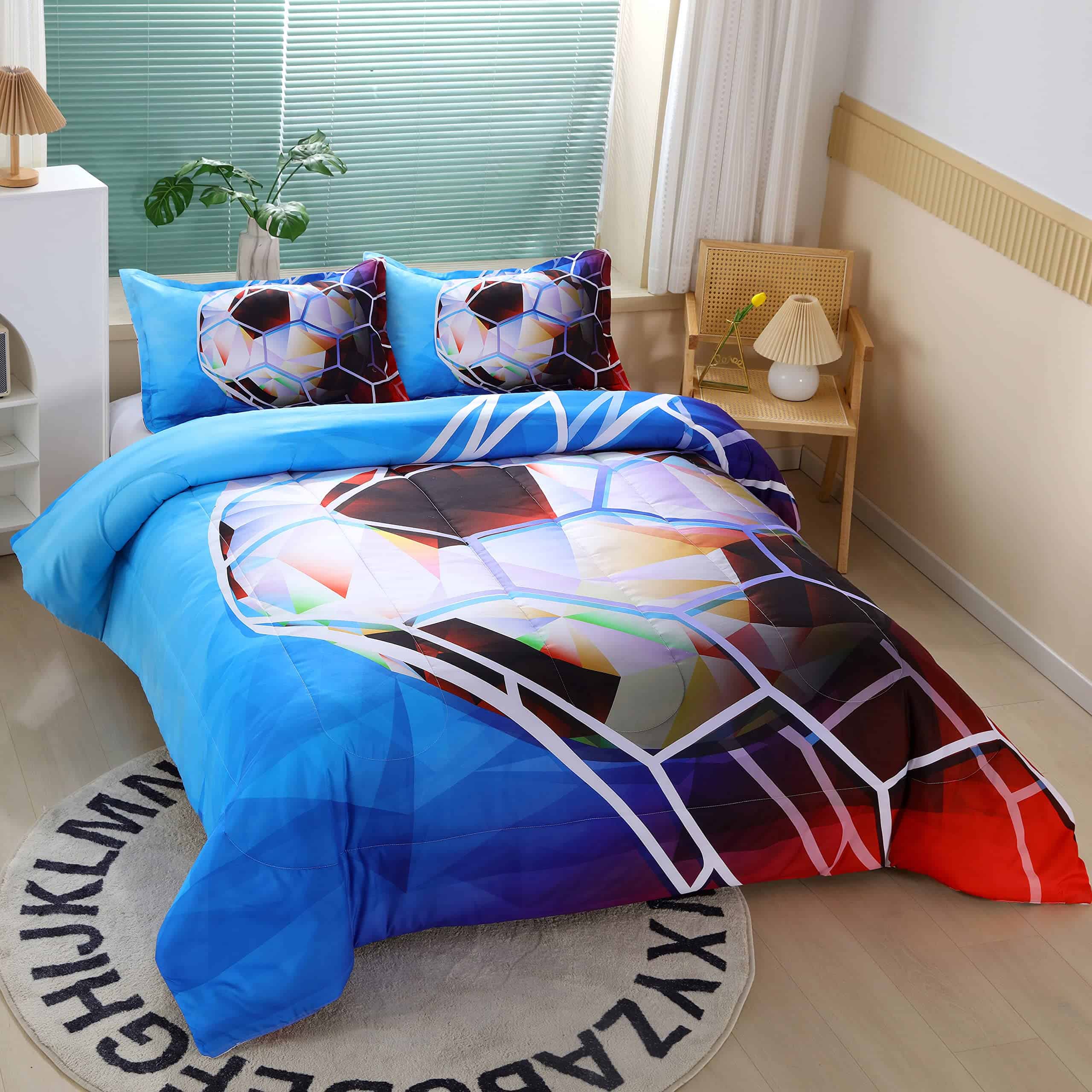 Juego de Edredón de Fútbol 3D para Niños, Tamaño Twin Ropa - Imagen 3