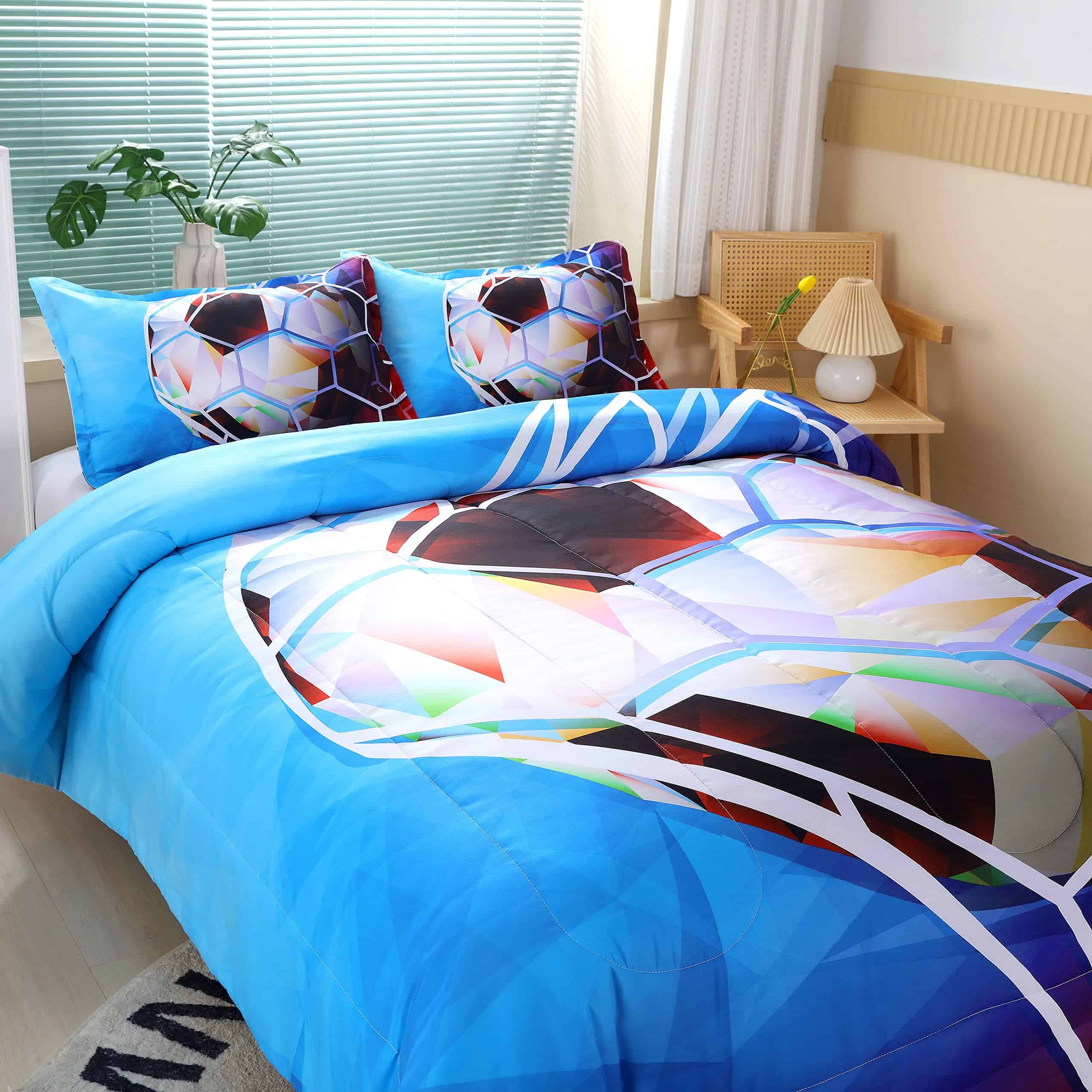 Juego de Edredón de Fútbol 3D para Niños, Tamaño Twin Ropa - Imagen 4