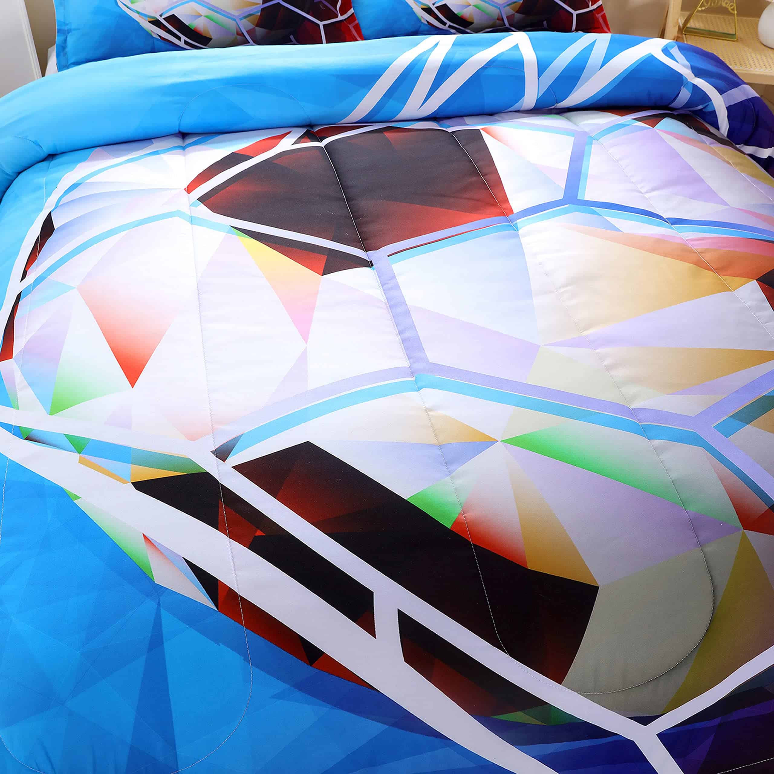Juego de Edredón de Fútbol 3D para Niños, Tamaño Twin Ropa - Imagen 7