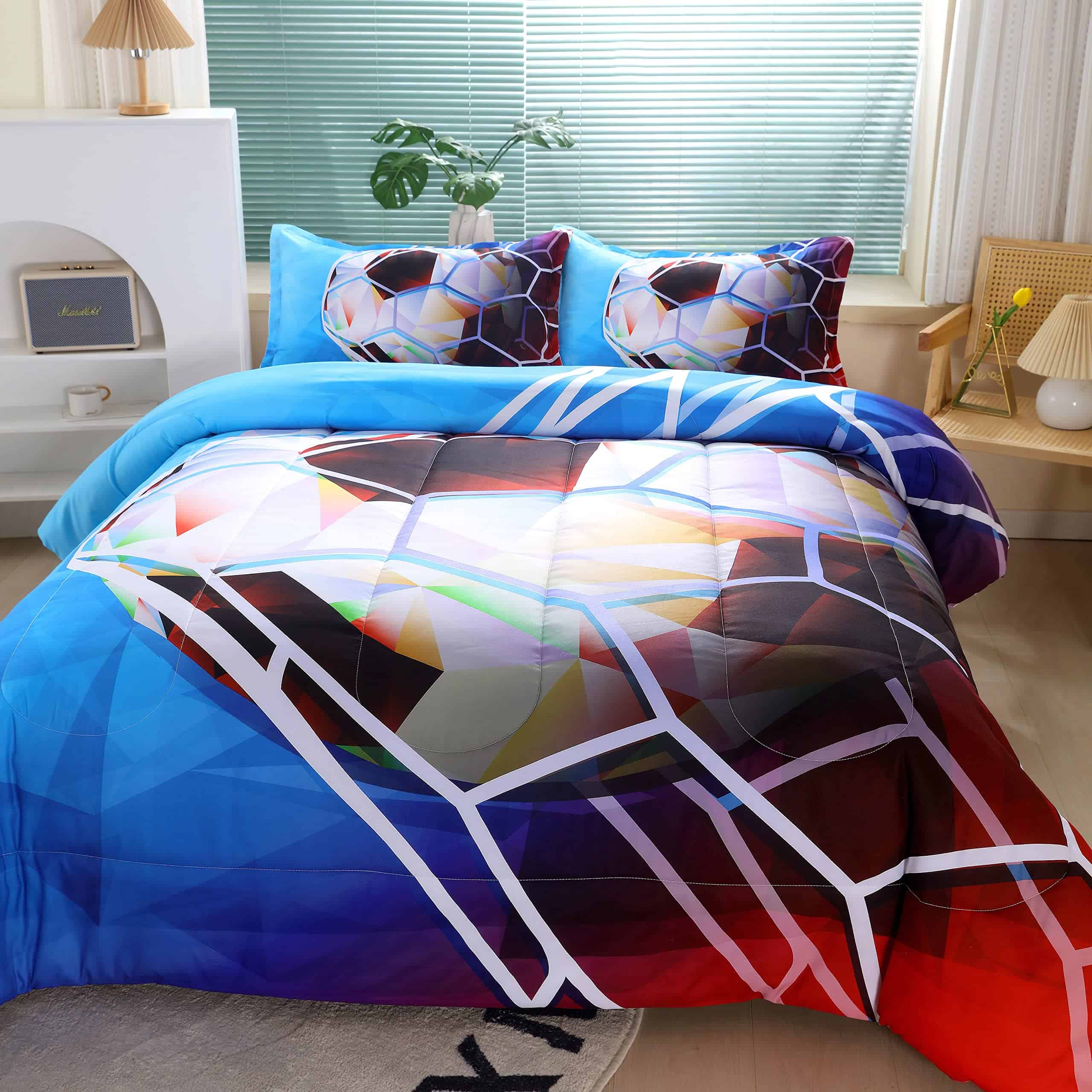 Juego de Edredón de Fútbol 3D para Niños, Tamaño Twin Ropa - Imagen 5