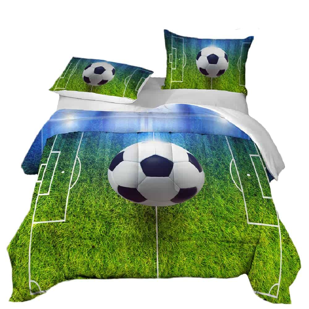 Juego de Edredón de Fútbol en 3D para Niños, Tamaño Queen,