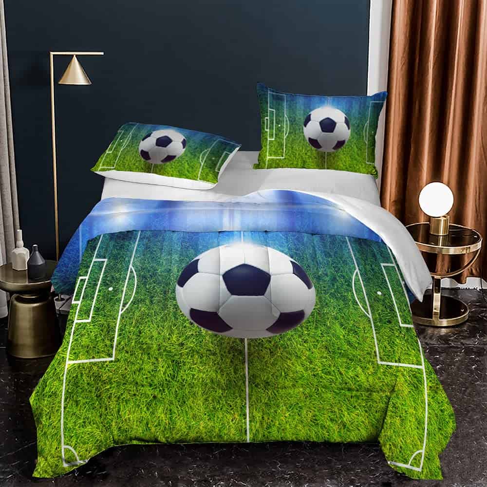 Juego de Edredón de Fútbol en 3D para Niños, Tamaño Queen, - Imagen 3