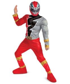 Disfraz de Red Ranger para Niños, Disfraz Oficial Deluxe de