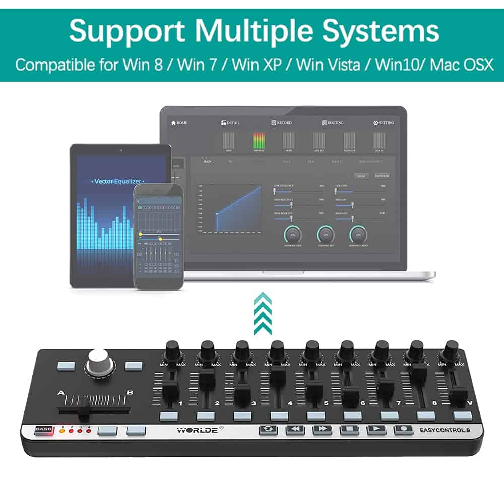 Controlador de teclado MIDI de 9 Slim-Line Btuty Portable - Imagen 5
