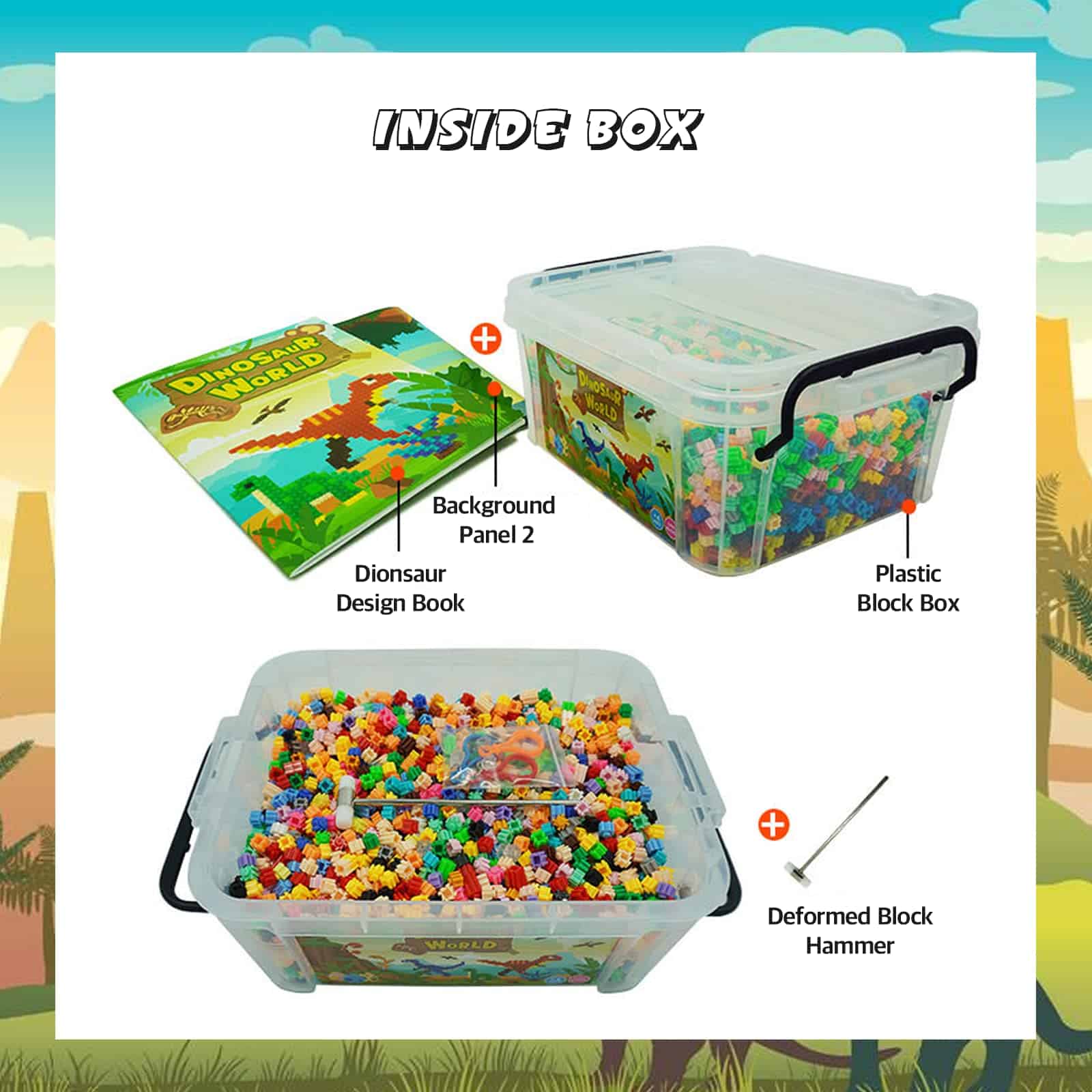 Kit de Bloques de Lego Deformados Mundo de Dinosaurios - Imagen 3