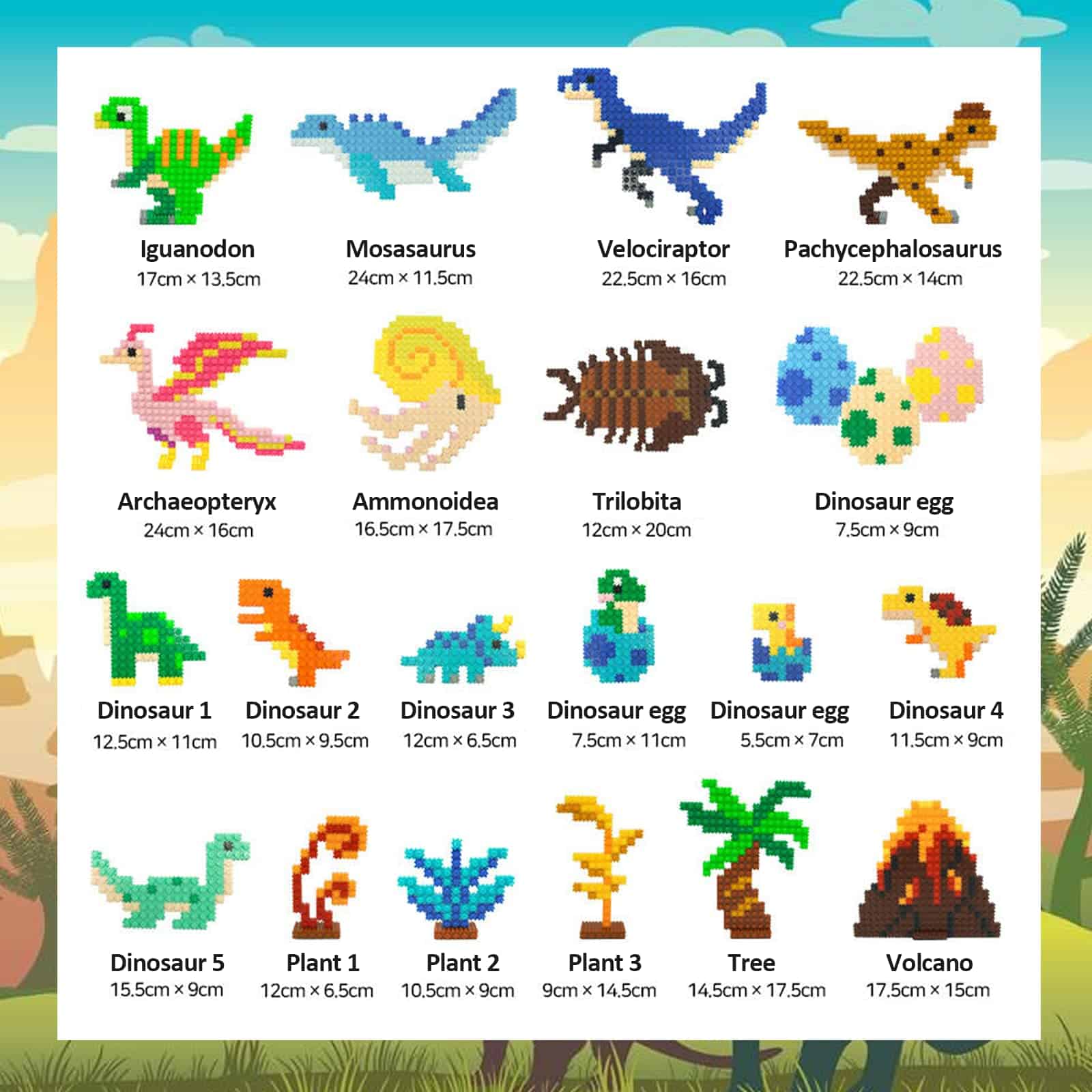 Kit de Bloques de Lego Deformados Mundo de Dinosaurios - Imagen 5