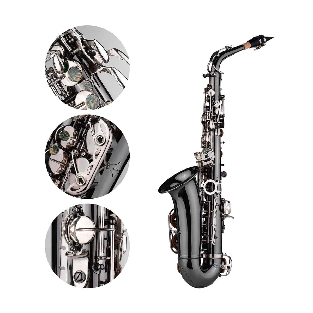 Saxofón Alto Btuty Eb Profesional de Latón con Curva Negra - Imagen 3