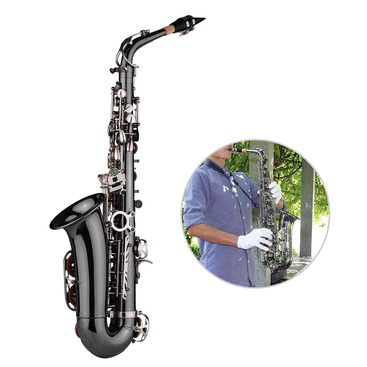 Saxofón Alto Btuty Eb Profesional de Latón con Curva Negra - Imagen 4