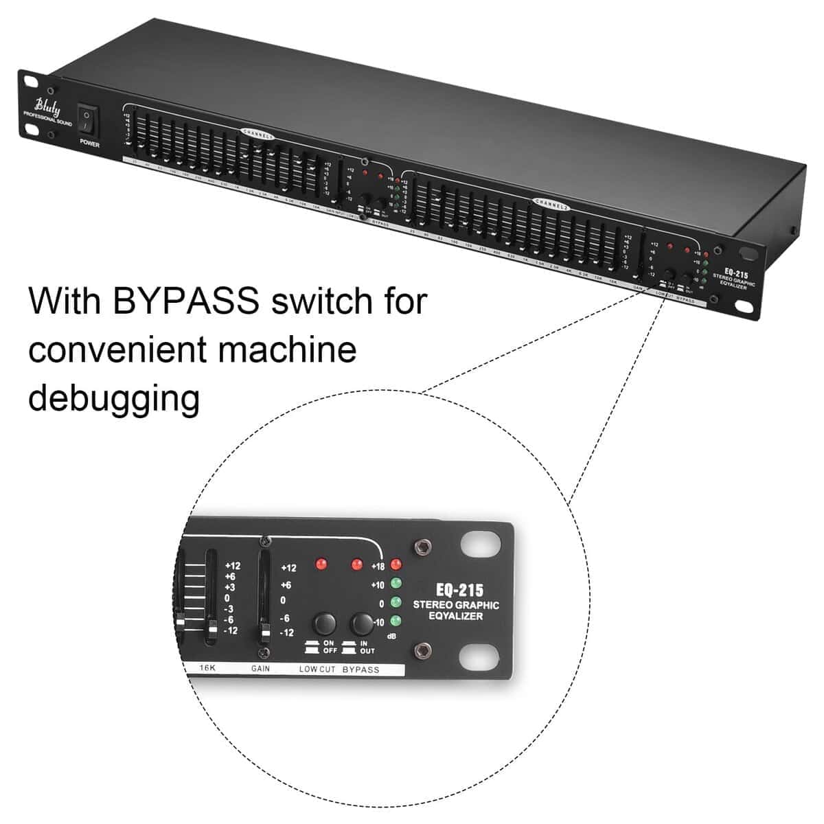 Ecualizador de audio Btuty EQ-215 Dual Channel de 15 Bandas - Imagen 5