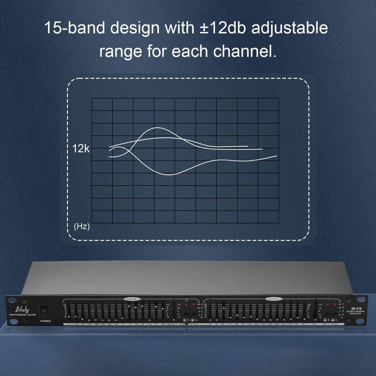 Ecualizador de audio Btuty EQ-215 Dual Channel de 15 Bandas - Imagen 7