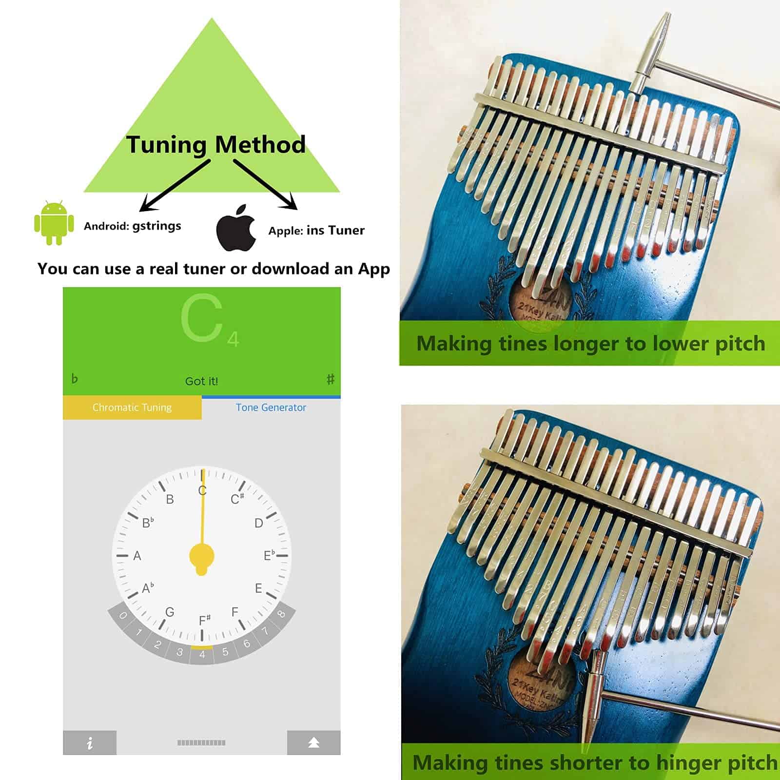 Kalimba 21 Key Thumb Piano Finger Piano Regalo de Navidad - Imagen 7