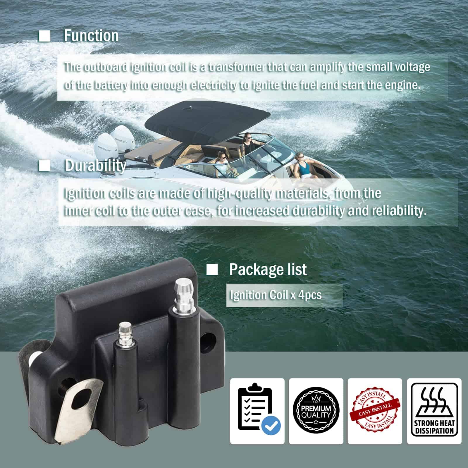 Bobinas de Encendido para Motores Fuera de Borda 4 Piezas - Imagen 5