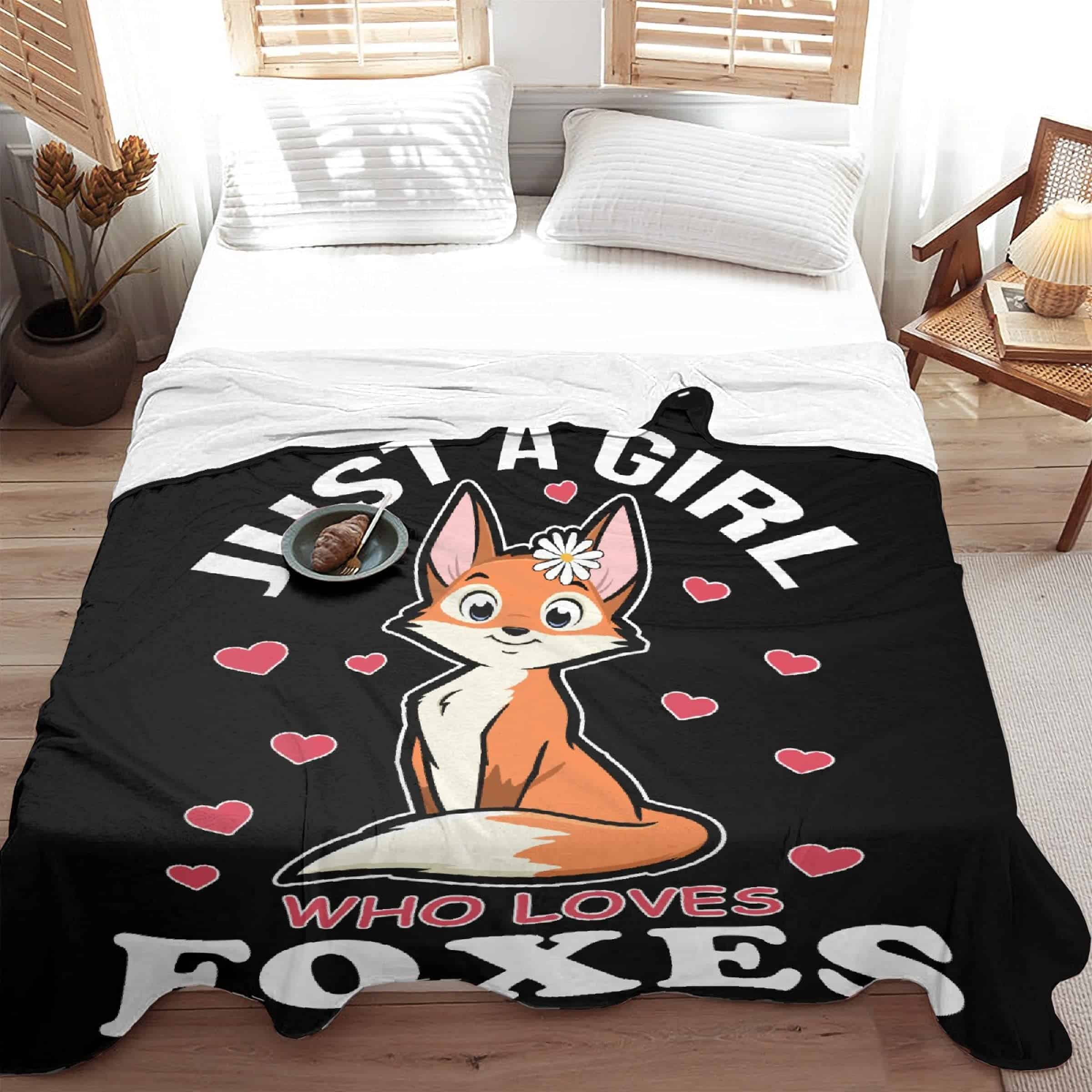 Manta de Zorro de Peluche Regalo para Mujeres Niños Mantas - Imagen 9