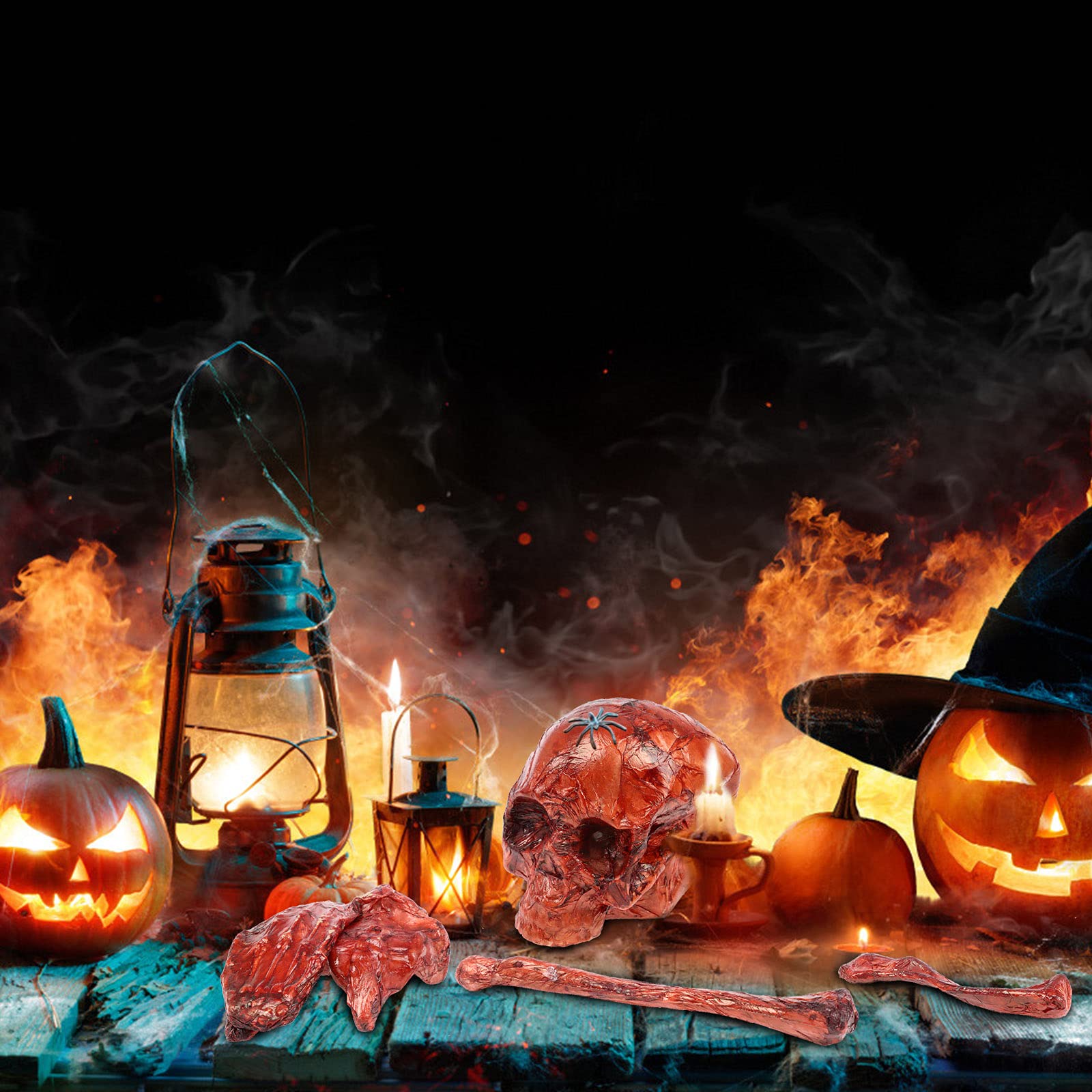 Conjunto de Esqueleto de Halloween Sangriento Falso de 14 - Imagen 6