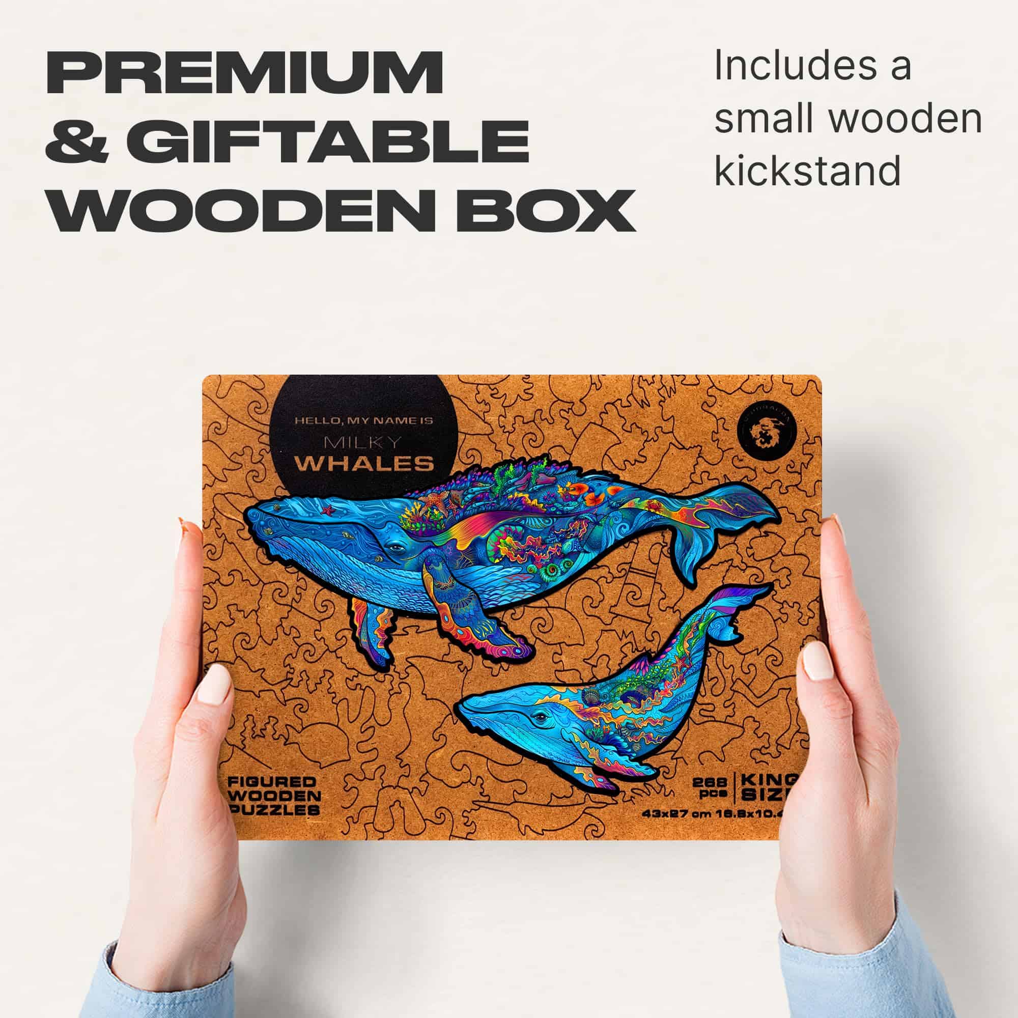 Rompecabezas de madera original UNIDRAGON - Ballenas - Imagen 5