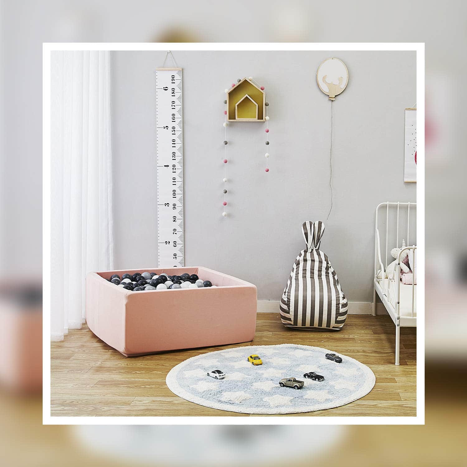 UHAPPYEE Piscina de Bolas Cuadrada para Niños, 35"x35"x12" - Imagen 4