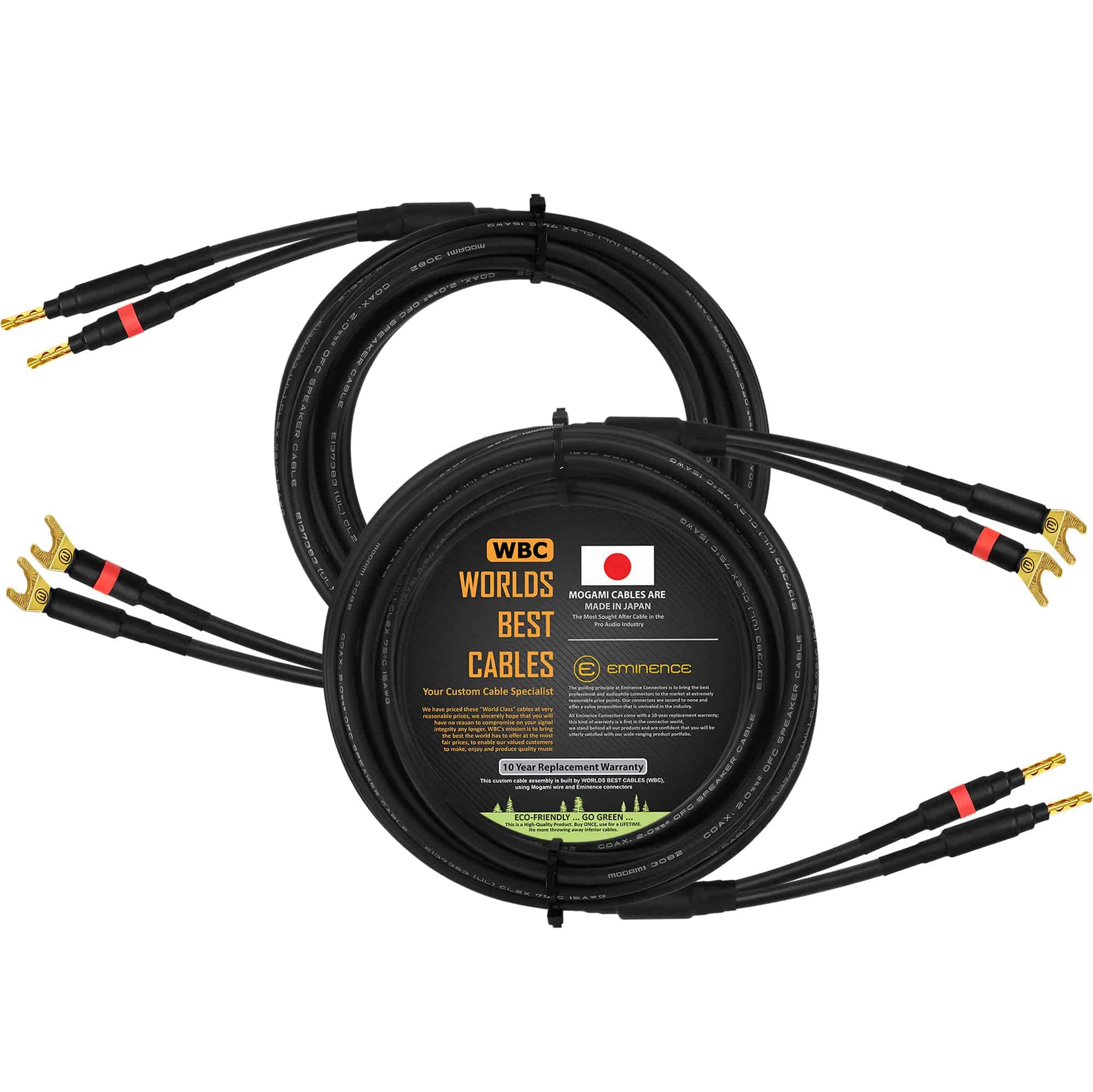 Cable de Altavoz Coaxial Audiophile de 18 Pies - Par de
