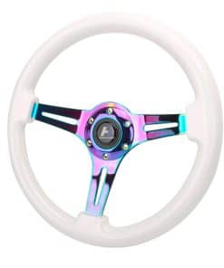 Volante de liberación rápida de grano de madera de 14" (350