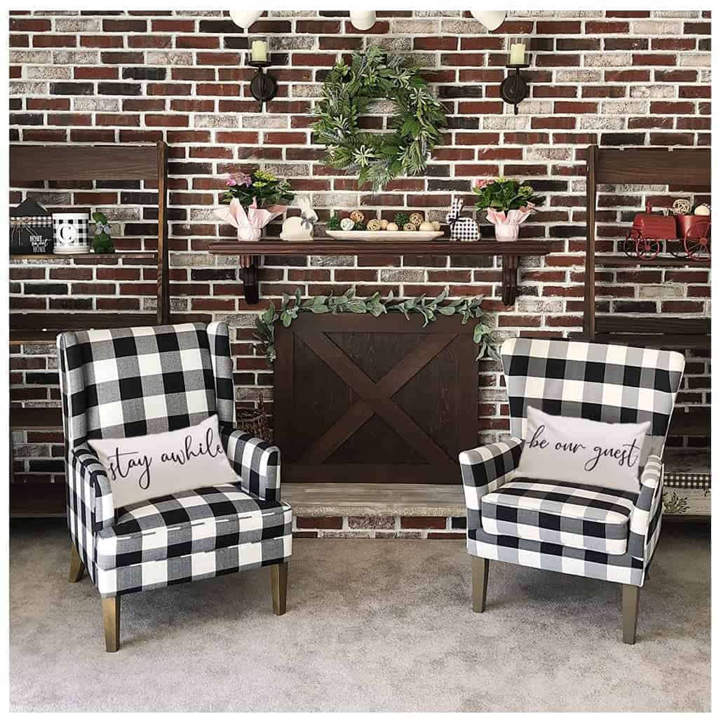 Set de 4 Fundas de Cojín de Granja 12x20 Frase Quédate un - Imagen 7