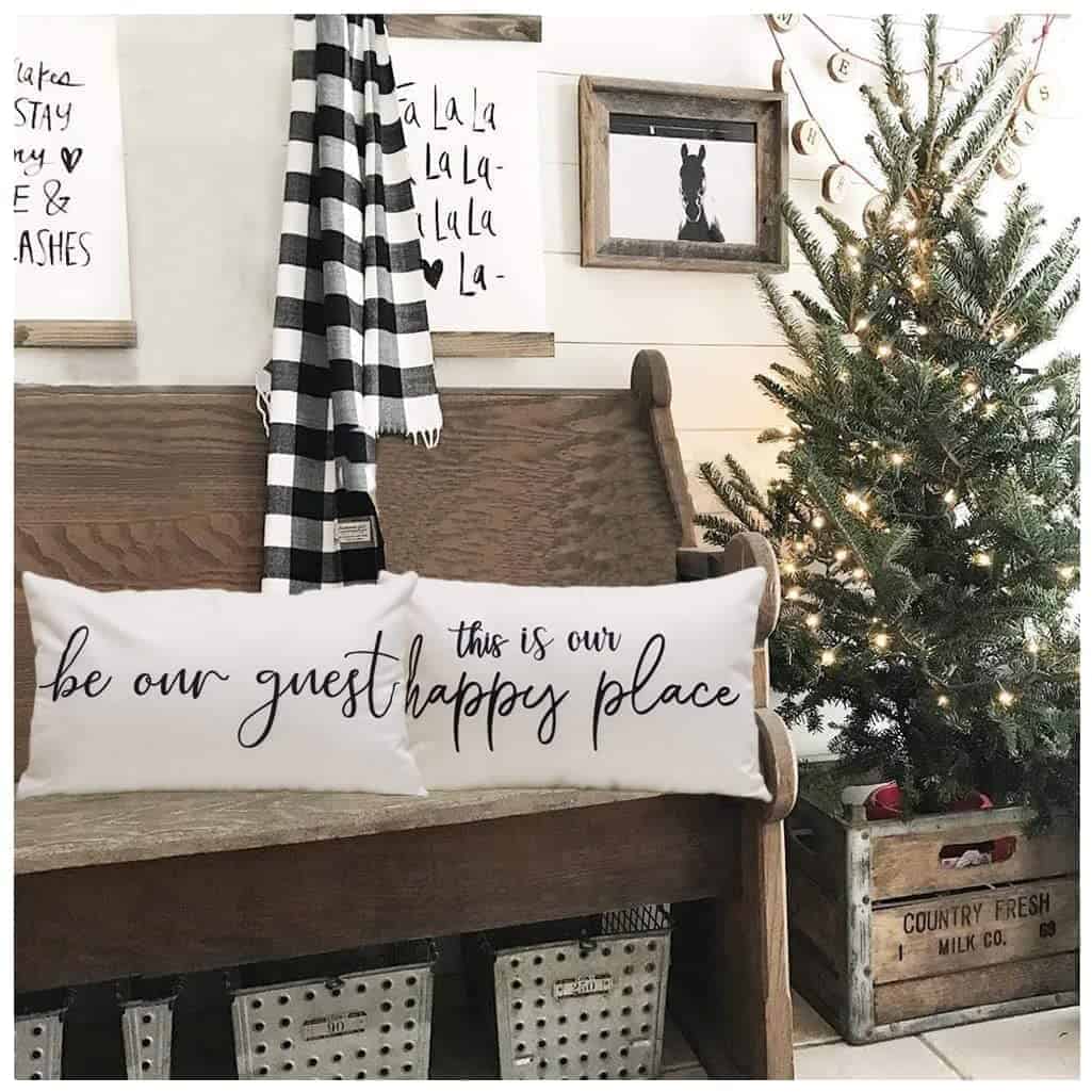 Set de 4 Fundas de Cojín de Granja 12x20 Frase Quédate un - Imagen 8