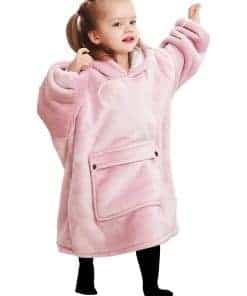 Manta con capucha de usar como sudadera para niños y niñas,