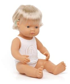 Muñeca Miniland 15'' Niña Caucásica con Implante Coclear