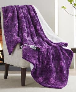 Manta Eléctrica Codi de Piel Sintética Morada con Dorso de