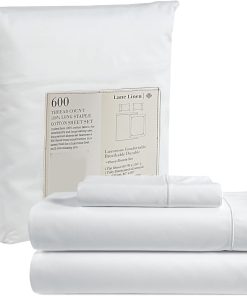 Juego de Sábanas Blancas para Cama Individual de 600 Hilos