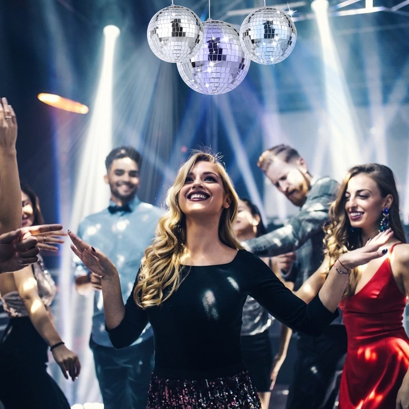 8 Piezas Bolas de Espejo de Discoteca Plateadas para Fiesta - Imagen 5