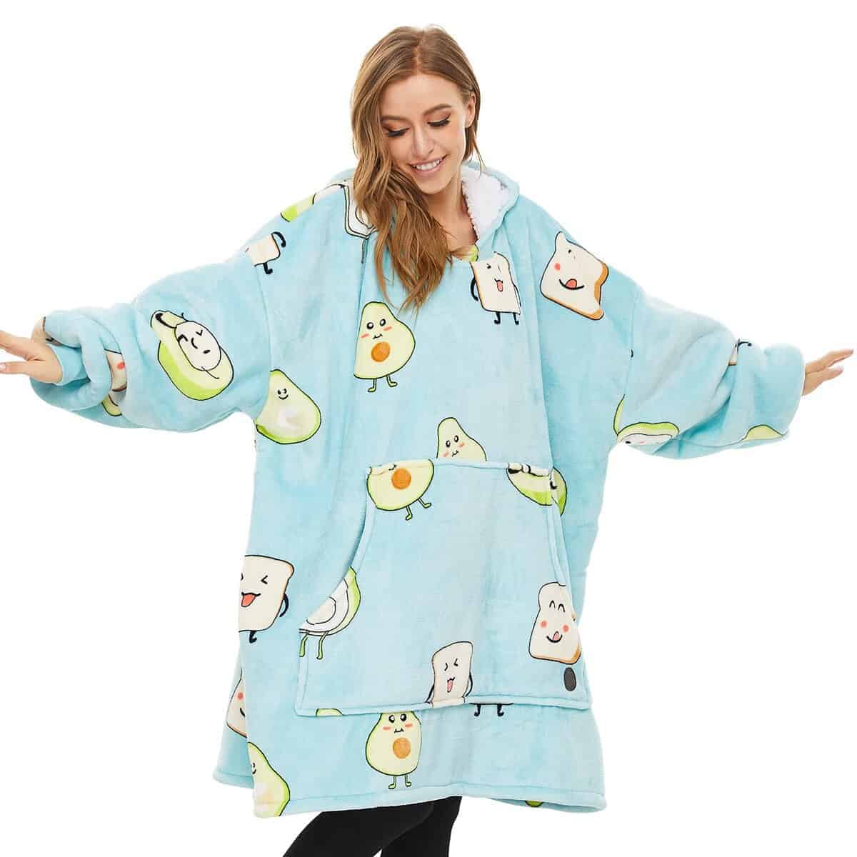 THREE POODLE Manta con Capucha para Mujeres, Sudadera