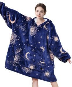 THREE POODLE Manta con capucha ponible para mujeres, manta