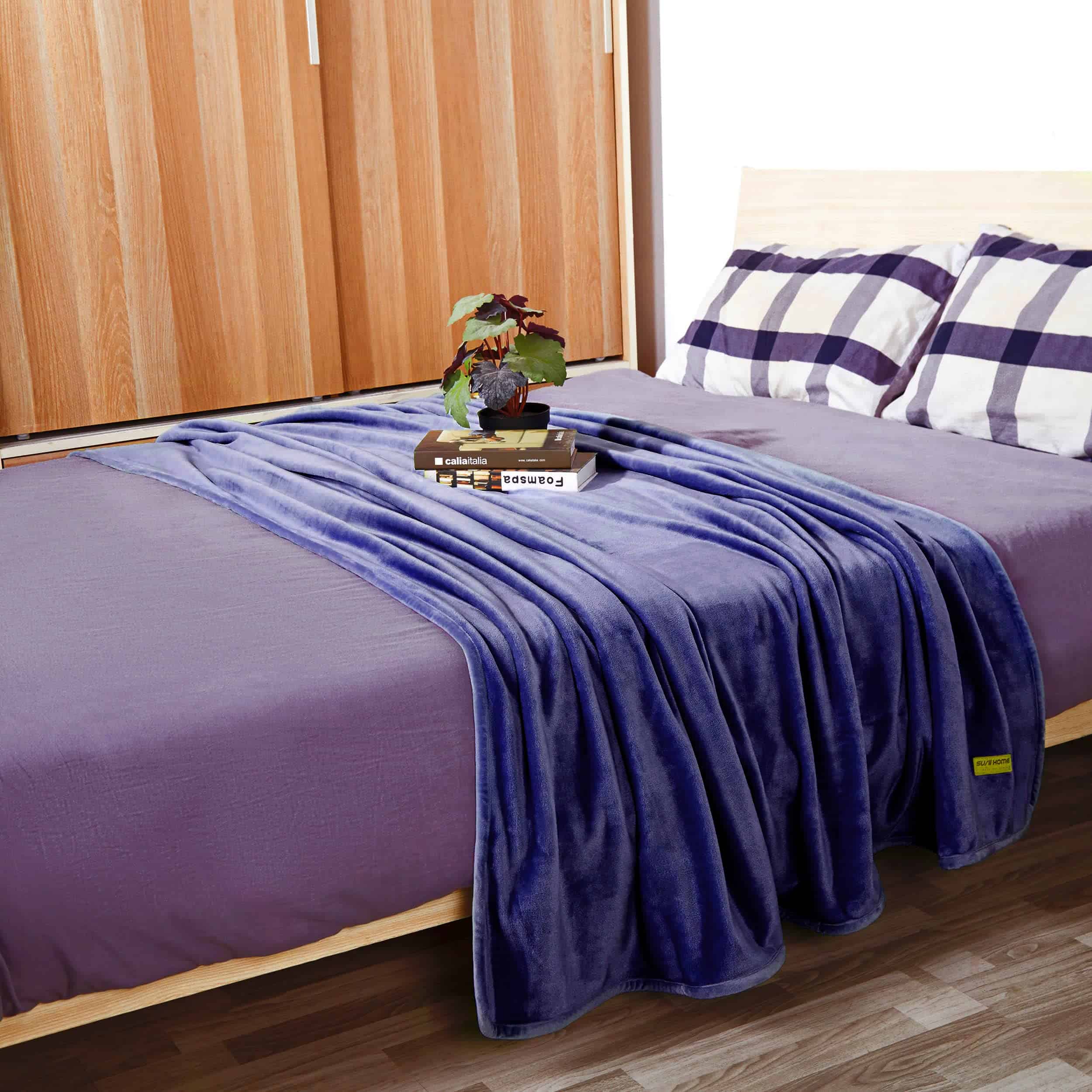 Manta de Microfibra de Lujo Surii Home, -Azul Marino - Imagen 10